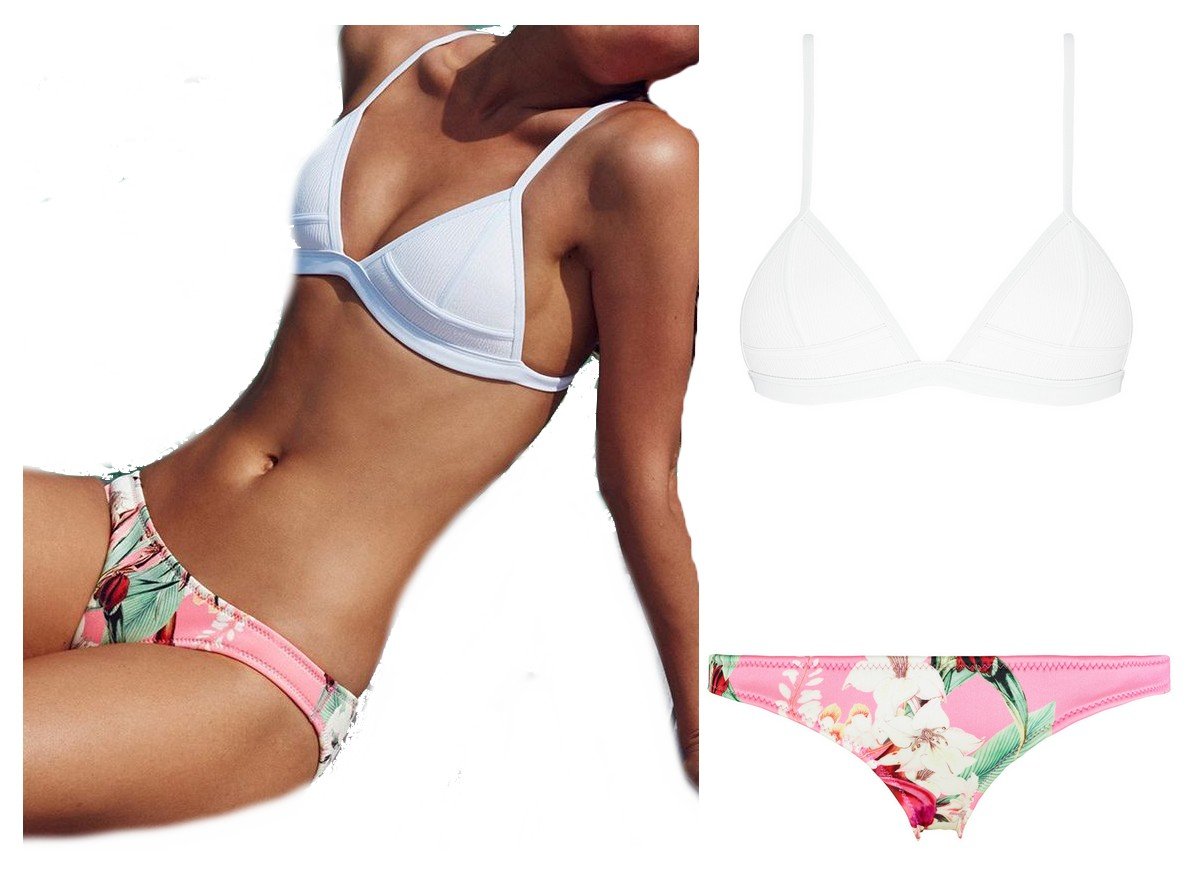 

Bikini push up pastelowe w kwiaty 41823 Sml