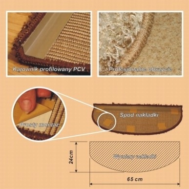 NAKŁADKI TREPY NA SCHODY PROSTOKĄTNE BORDO Marka inna