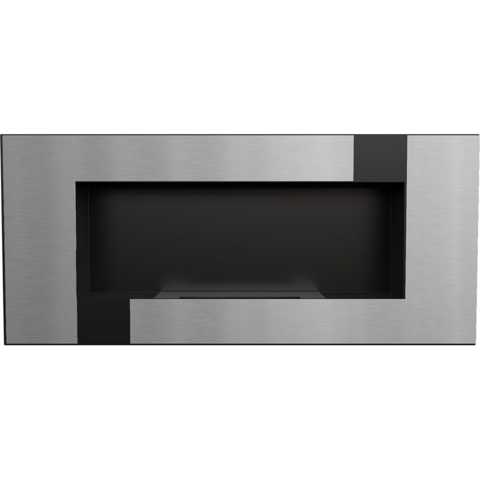 Závesný biokrb Kratki 90 x 40 x 14,2 cm, čierny, strieborný