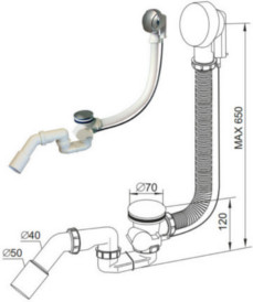 BESCO INTIMA DUO VAŇA AKRYLÁTOVÁ 170x125 + SIPHON Typ vane asymetrický