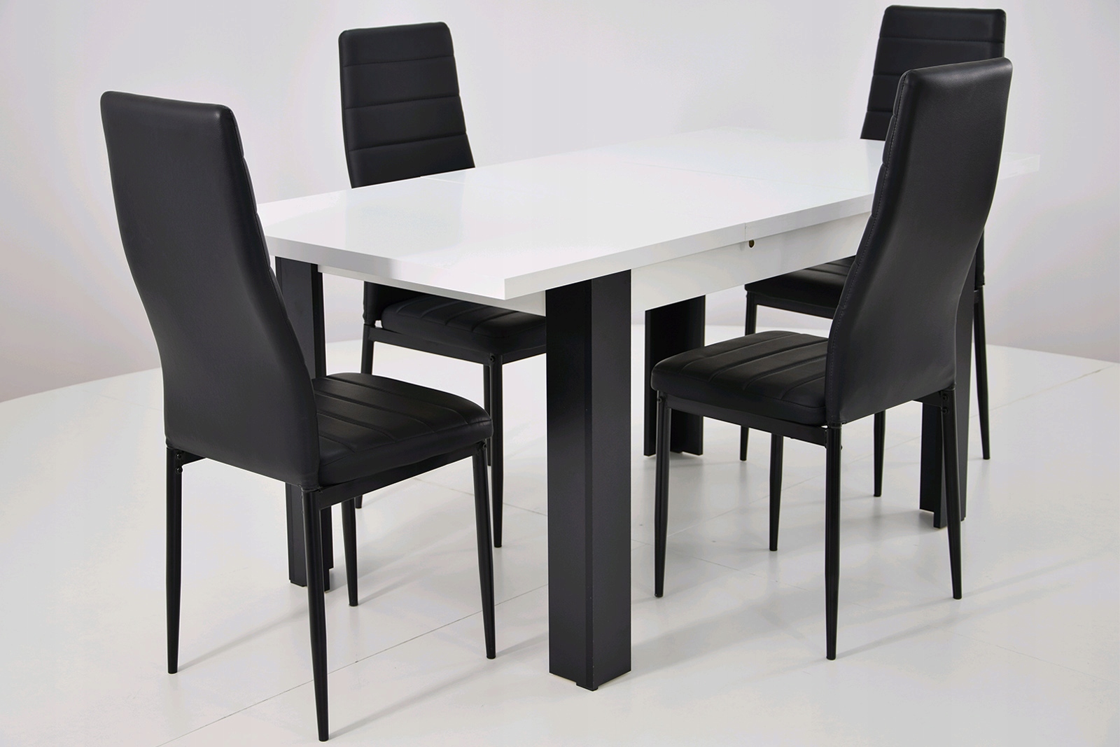 STÓŁ I 4 KRZESŁA zestaw do salonu ROZKŁADANY BIAŁY Marka Sigma