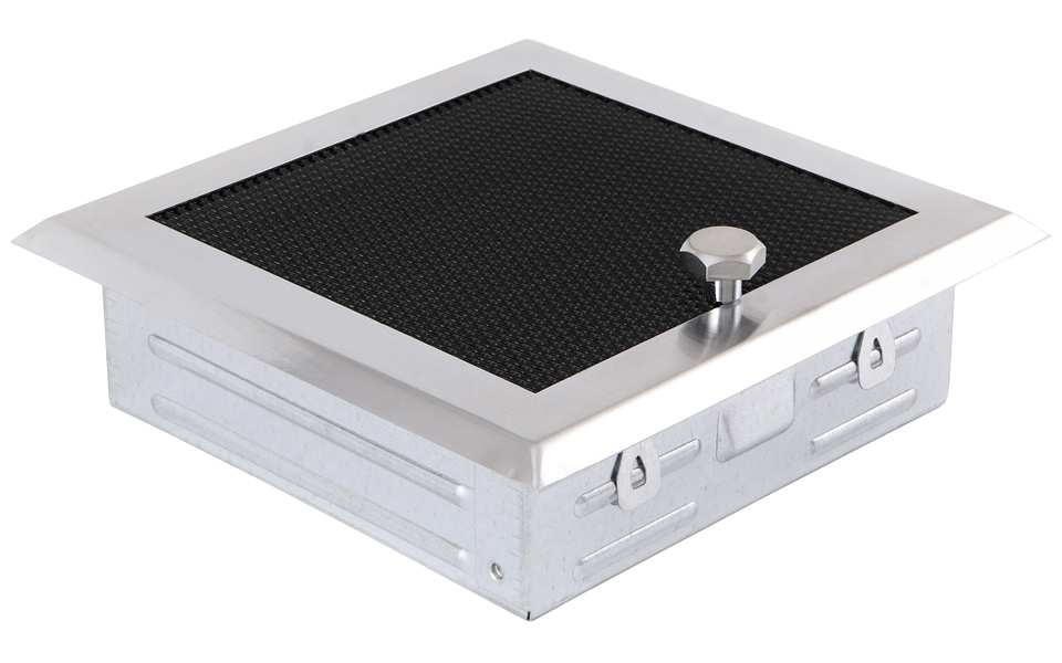 Krbová mřížka 16x16 cm s žaluzií Chrom Brus