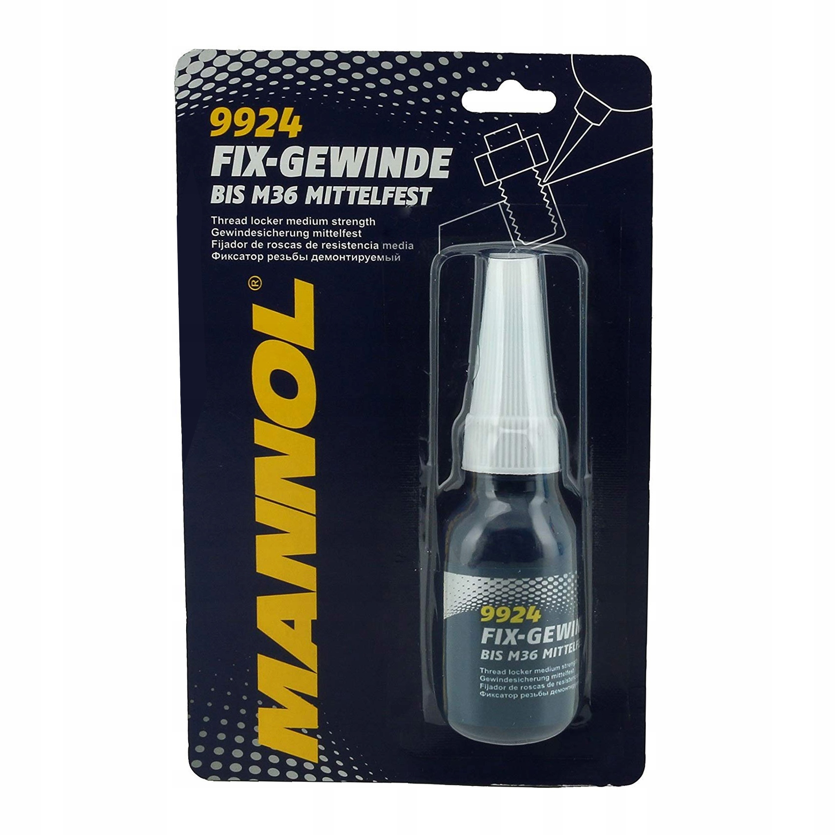

Mannol 9924 Klej do gwintów niebieski Średni 10ml