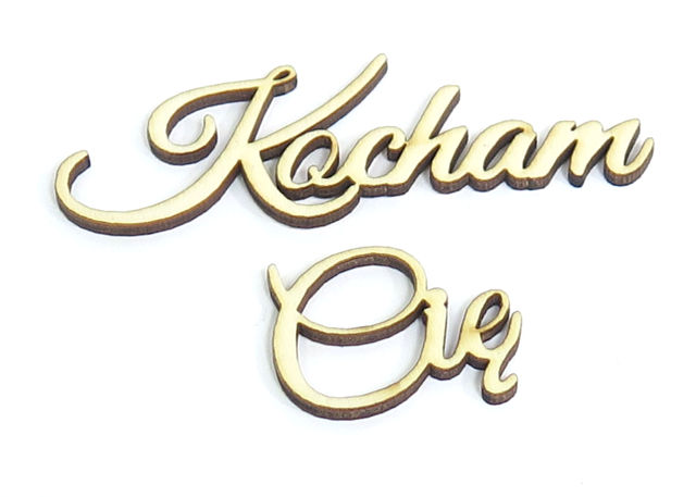 

Napis Dekor Decoupage Ze Sklejki Kocham Cię KZ38