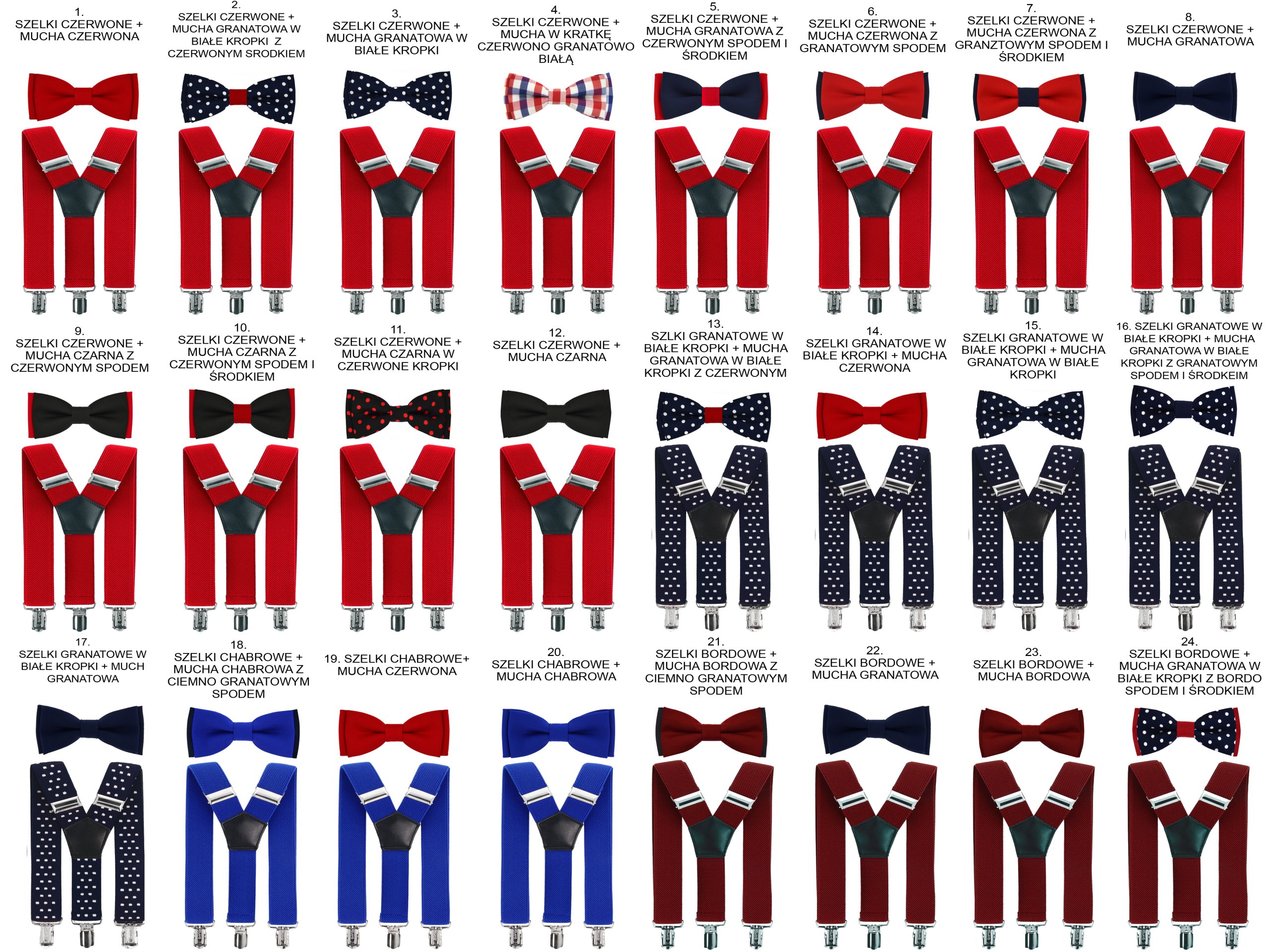 Szelki + mucha 64 kolory! DZIECIĘCE 7-12 lat Płeć mężczyzna