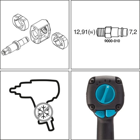 HAZET 9012EL Klucz pneumatyczny 1/2 udarowy 1700 Waga produktu z opakowaniem jednostkowym 5 kg