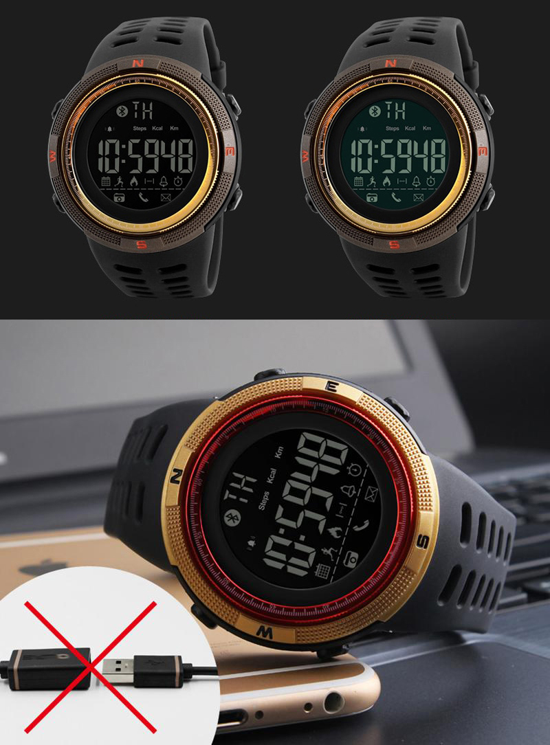 SKMEI ZEGAREK SPORTOWY SMARTWATCH NOWY PROCESOR IC Złącza brak