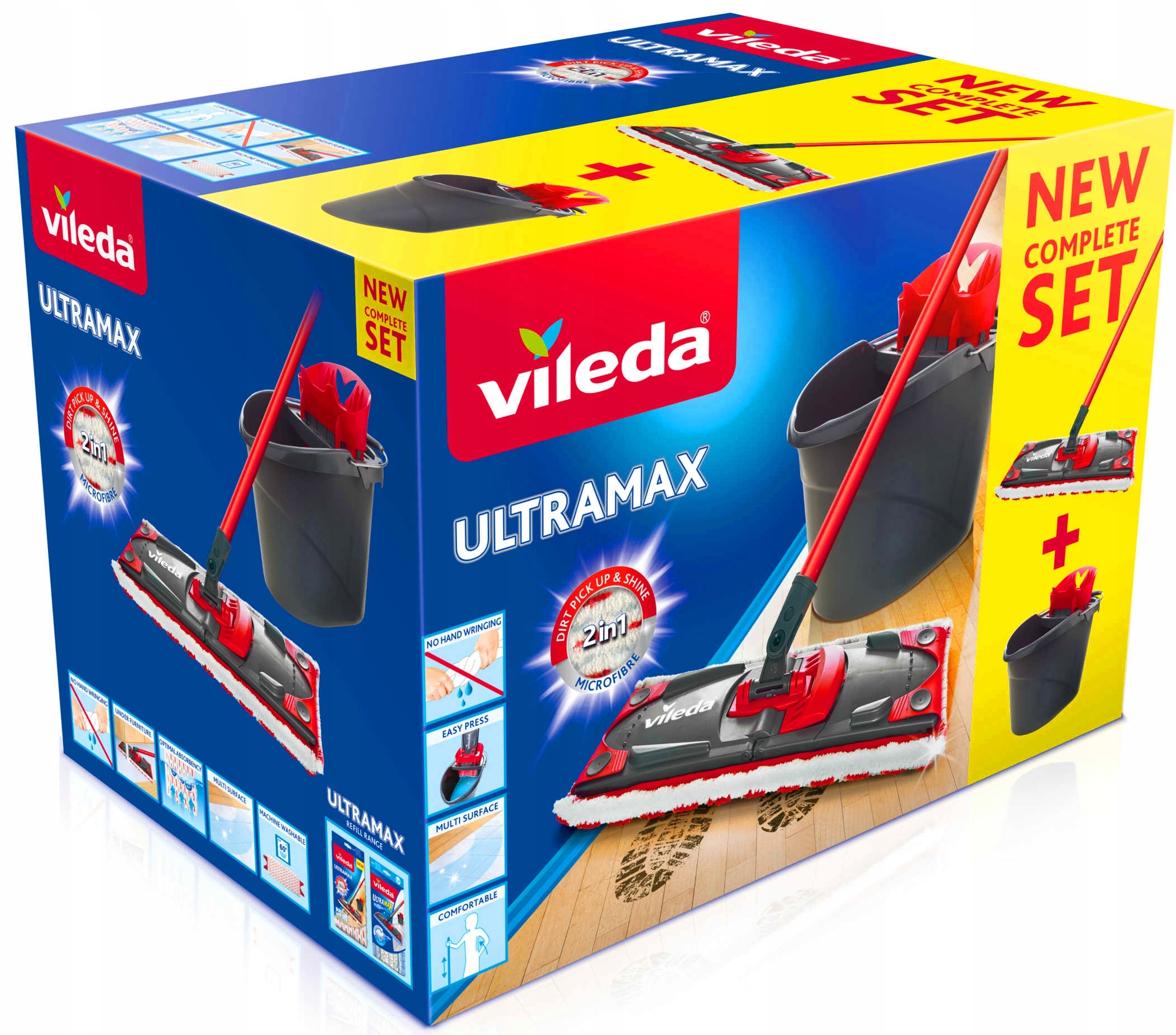 

Mop Płaski Vileda UltraMax Zestaw Wiadro Wyciskacz