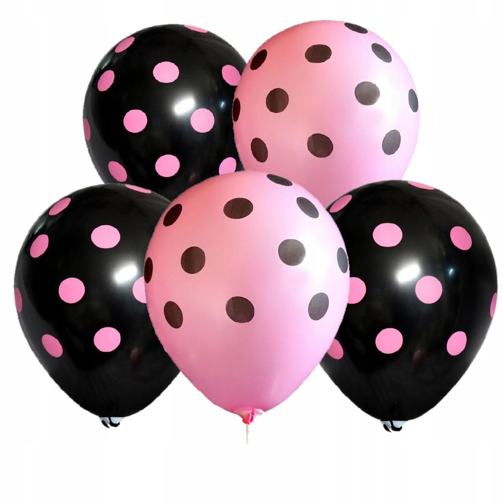 

Balony Różowe mix kolor Grochy 5 Szt Panieński