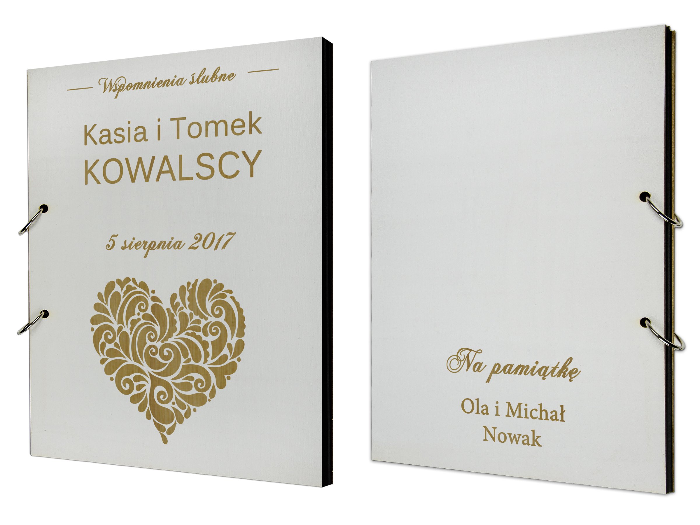 

Drewniany Biały Album Ślubny Grawer Z Dedykacją