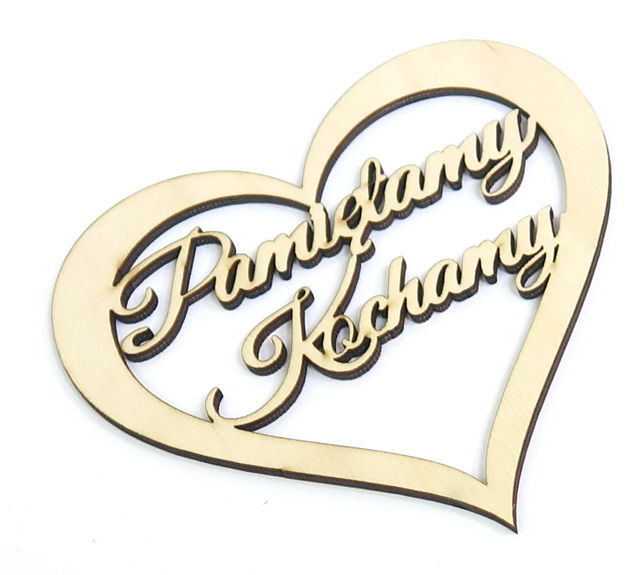 NAPIS DEKOR SERCE Pamiętamy Kochamy 13x13cm RZ48 Marka Scrapdesing