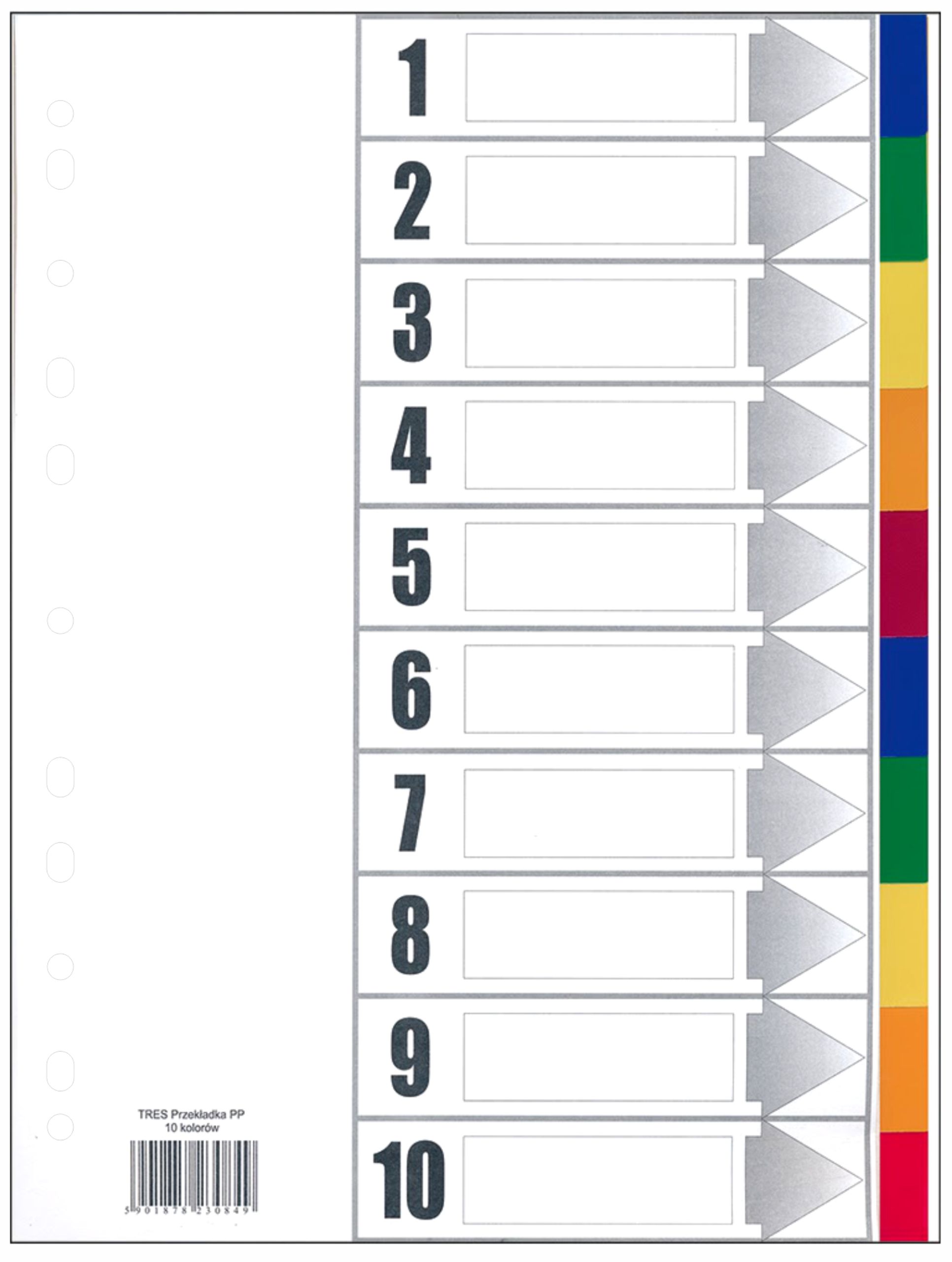 

Przekładki Pp A4 1-10 kolorowe