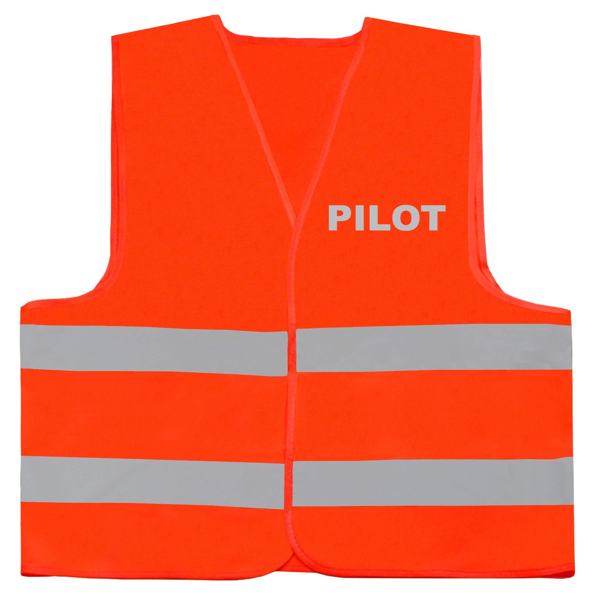 BEZPIECZNA KAMIZELKA Z NAPISEM PILOT POMARAŃCZOWA Rozmiar 5XL