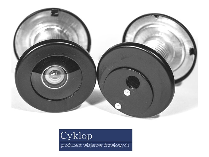 CYKLOP Wizjer panoramiczny PANORAMA 200 CZARNY 36-60/20mm do drzwi drzwiowy Kod producenta P-CZ PANORAMA CZARNY 36-60mm
