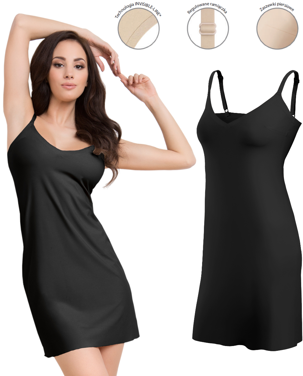 HALKA Soft Smooth Lingerie JULIMEX invisible XXL Materiał dominujący poliamid
