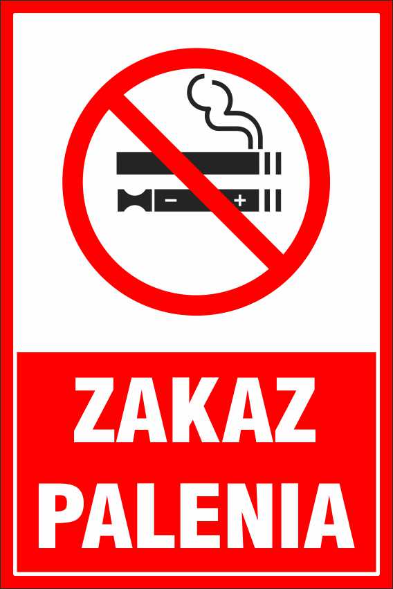 

Tabliczka zakaz palenia E-papierosów 20x30 cm
