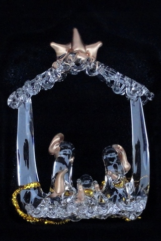 FIGURKI SZKLANE 3szt ZAWIESZKI - OZDOBA ŚWIĄTECZNA Marka inna