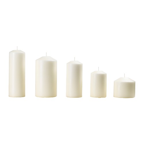 

Ikea świeca bryłowa Fenomen naturalna 5szt komplet