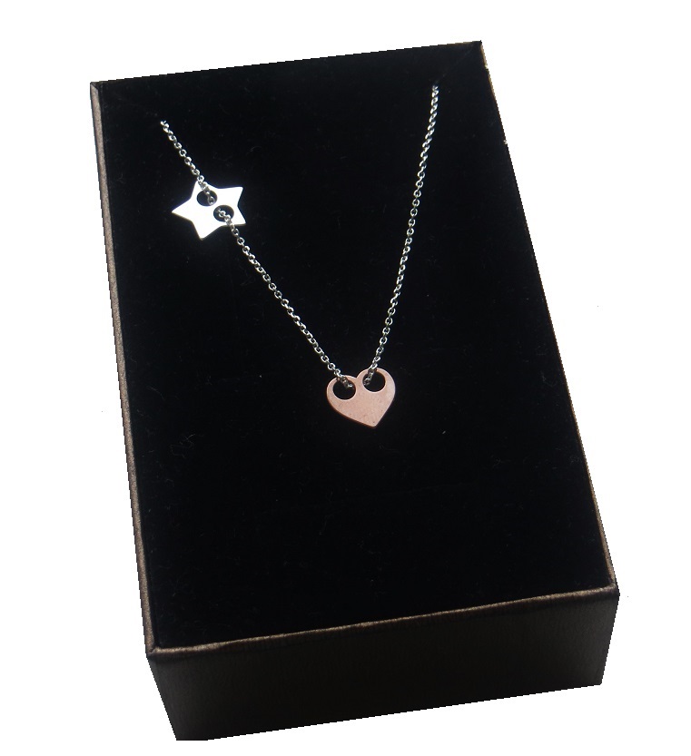 

Srebrna podwójna celebrytka serce i gwiazdka 925