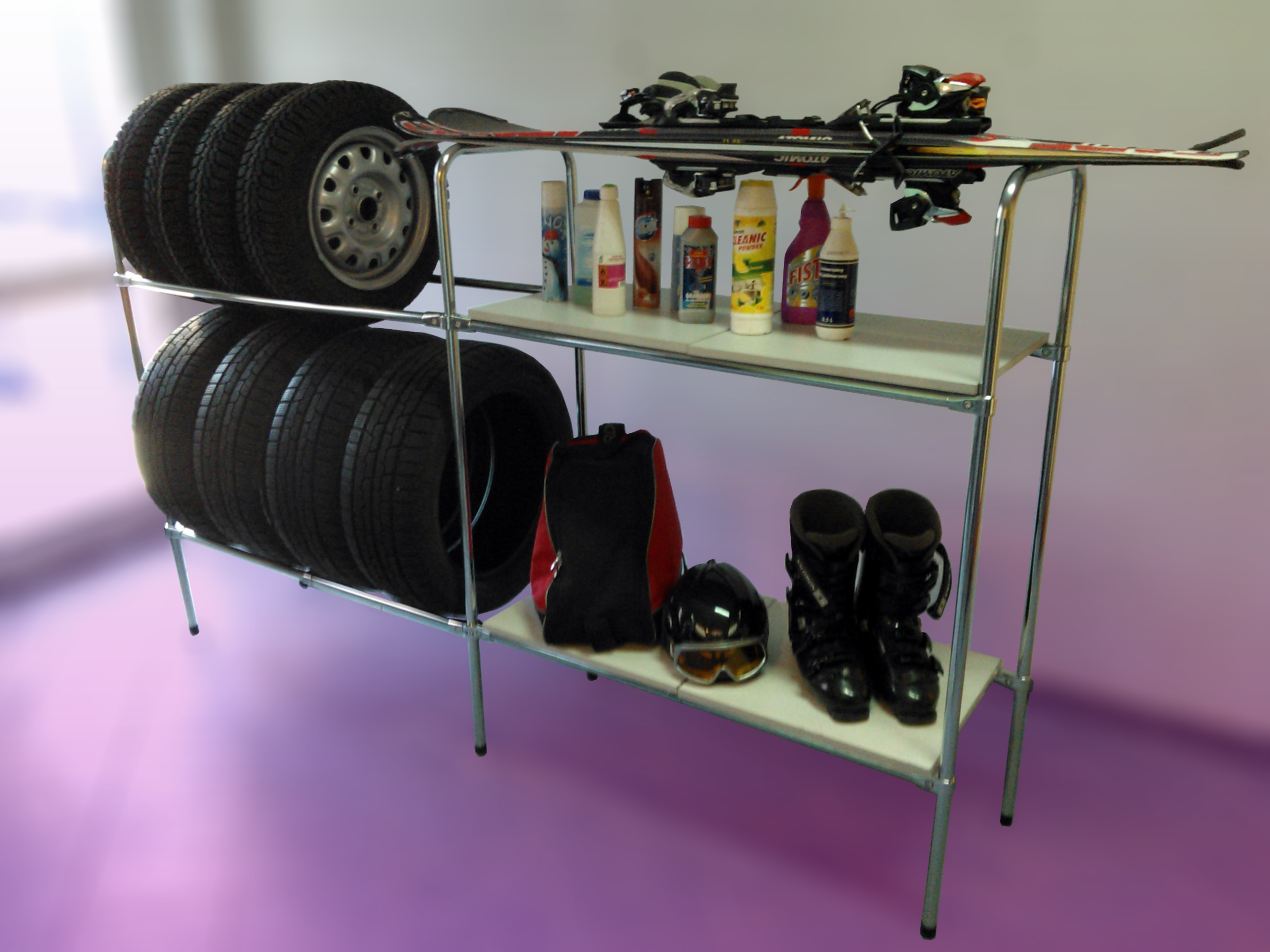 СТЕЛЛАЖ ДЛЯ ВЫСТАВКИ ТОВАРОВ СТОЙКИ ЗИМНИЕ ШИНЫ КОЛЕСА ЛЫЖИ БОЛЬШОЙ