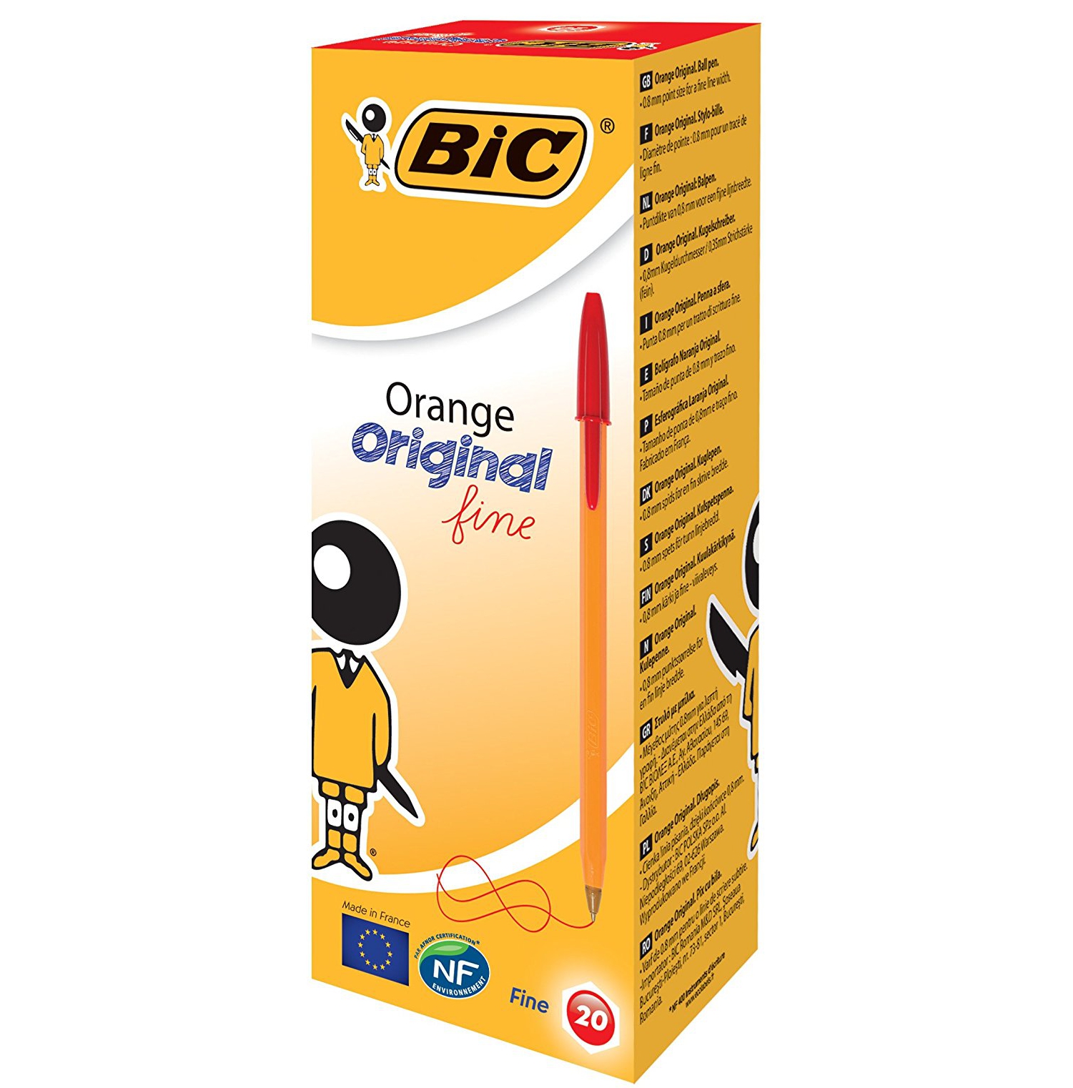 

Długopis olejowy Bic Orange Fine czerwony 20 sztuk