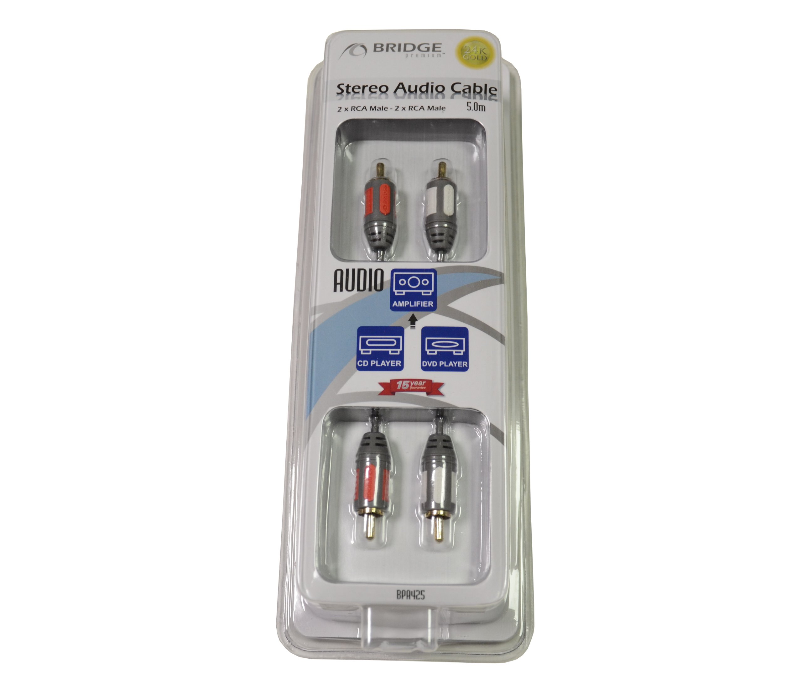 

Kabel Przewód Audio 2xRCA-2xRCA Cinch Premium 5,0m
