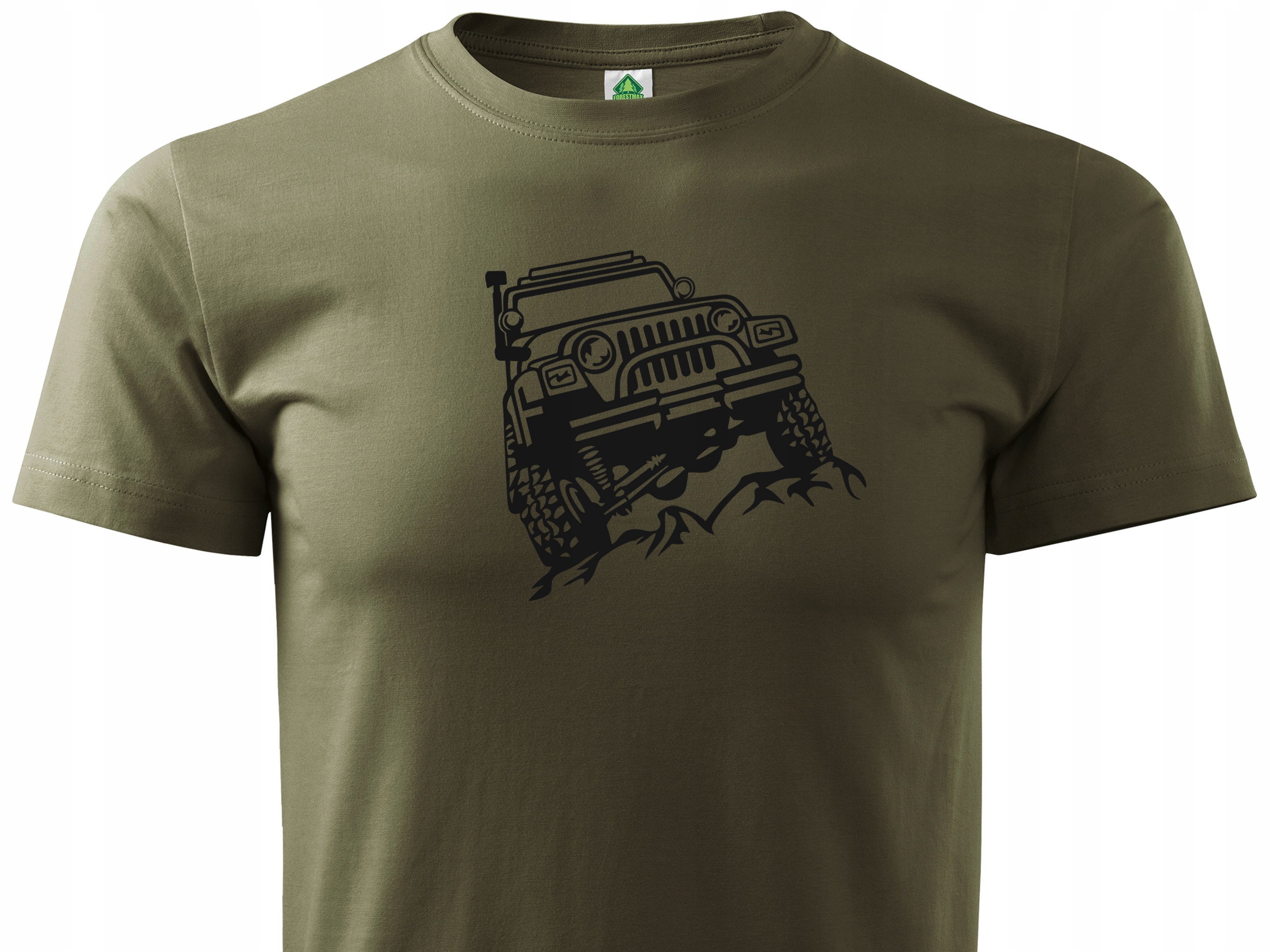 

Wygodna Koszulka Militarna Nadruk Jeep Off Road S