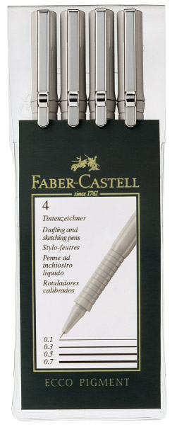 

Cienkopisy Ecco Pigment Faber-Castell 4szt 0,1-0,7