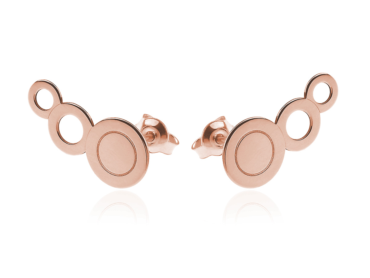 

Kolczyki Celebrytki Nausznica Kółka Złote Różowe