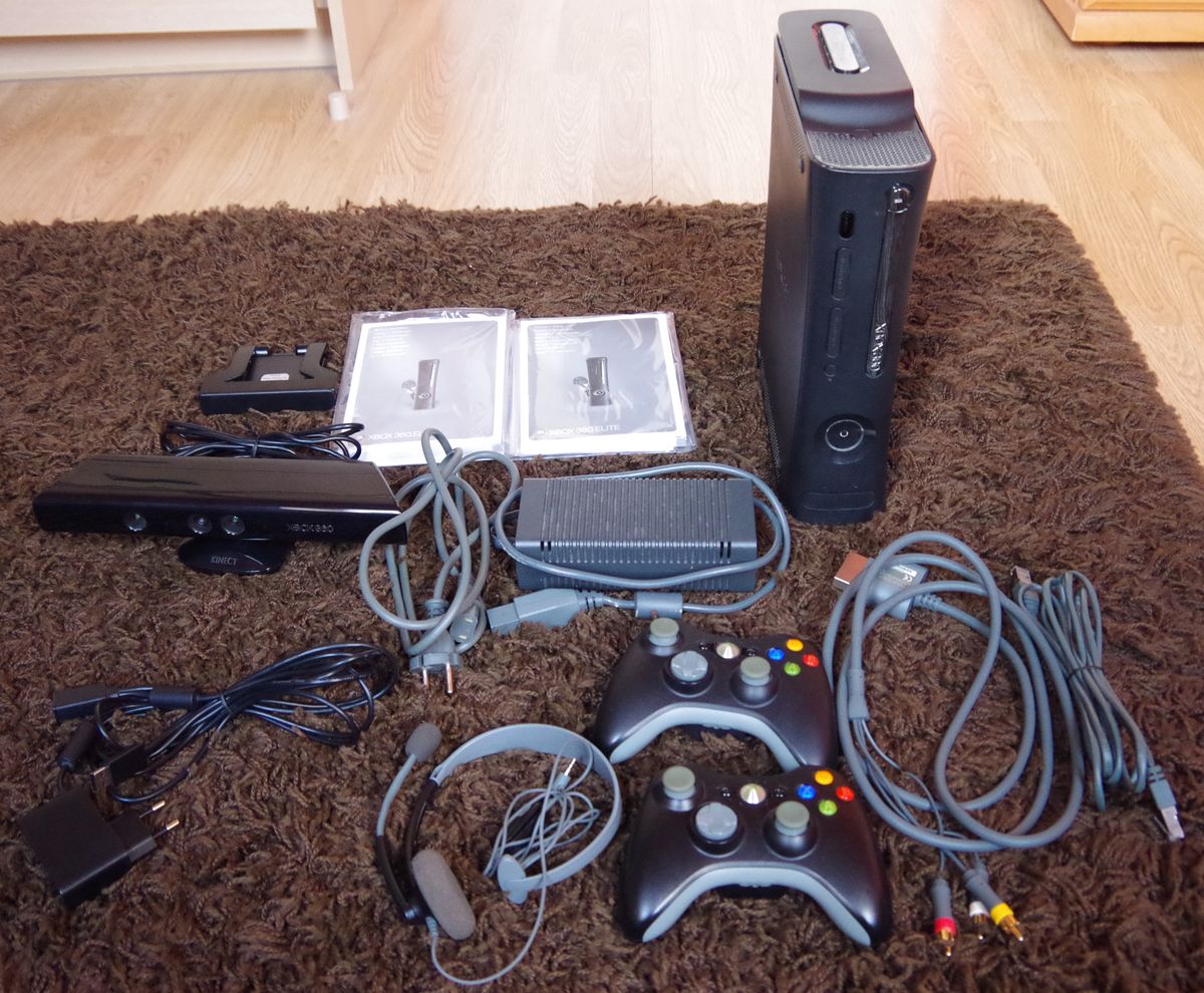 XBOX 360 ELITE KINECT 120GB 2xPADY 22xGRY WROCŁAW 7088918606 oficjalne archiwum allegro