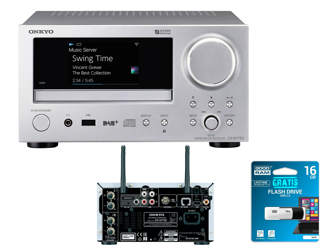 ONKYO CRN775D AMPLITUNER STEREO WiFi USB CD DAB+ 7343574184