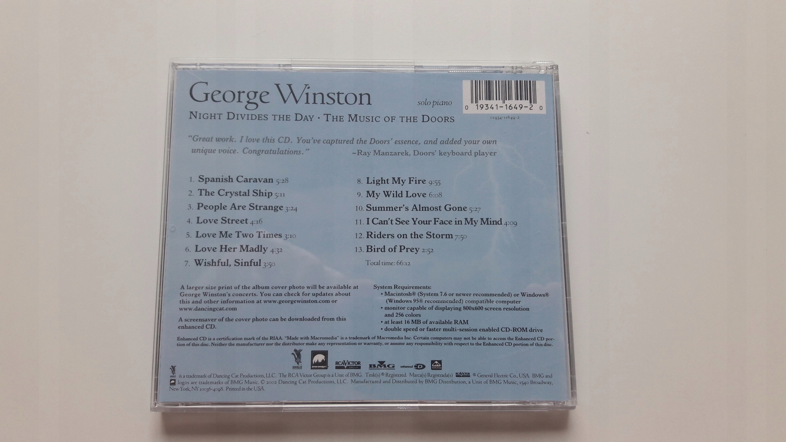 George Winston Night Divides The Day The Music 7528104683