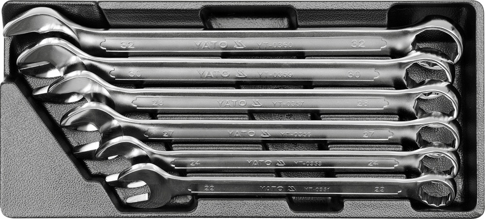

Klucze Płasko-oczkowe 22-32 MM Szuflada 6SZT. Yato