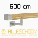 фото mini №1, Handrail wall-mounted wooden 40x40 600cm oak color