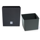 фото mini №1, Flowerpot with cartridge 20cmx20cm rattanowa anthracite