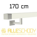 фото mini №1, Handrail wall-mounted wooden 40x40 170cm white inox