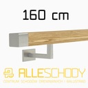 фото mini №1, Handrail wall-mounted wooden 40x40 160cm oak color