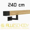 фото mini №1, Handrail wall-mounted wooden 40x40 240cm oak color