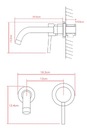 фото mini №3, Washbasin faucet wall-mounted gold royal hidden