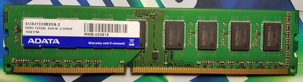 ADATA DDR3 2GB 1333MHz CL9 SU3U1333B2G9 Ram DDR3