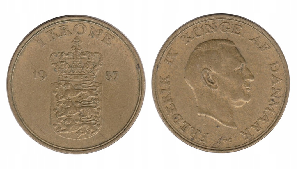 W19 Dania 1 Korona 1957 Fryderyk IX