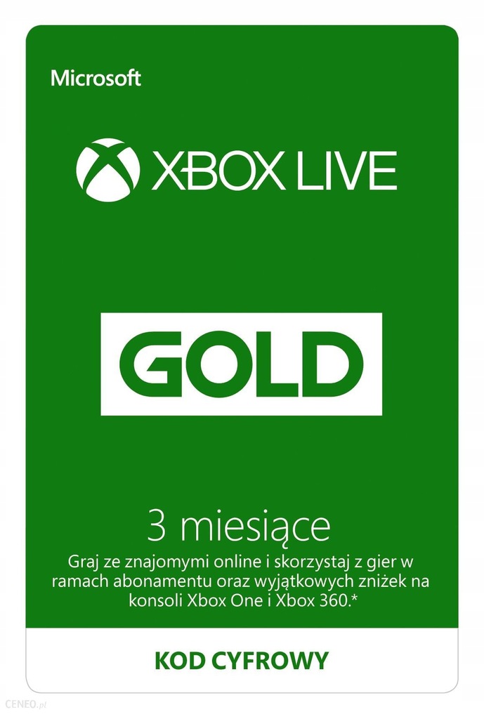 Xbox Live Gold kod na 3 miesiące