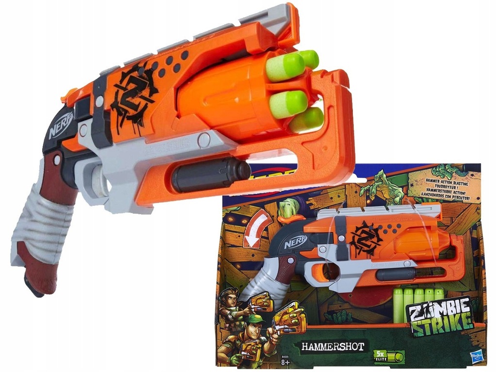 NERF PISTOLET ZOMBIE STRIKE + STRZAŁKI Hasbro