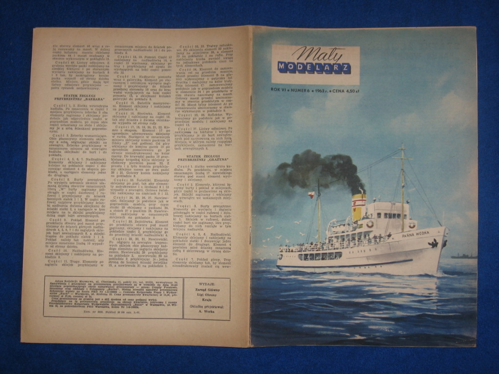 MAŁY MODELARZ 6/1963 - STATKI ŻEGLUGI PRZYBRZEŻNEJ