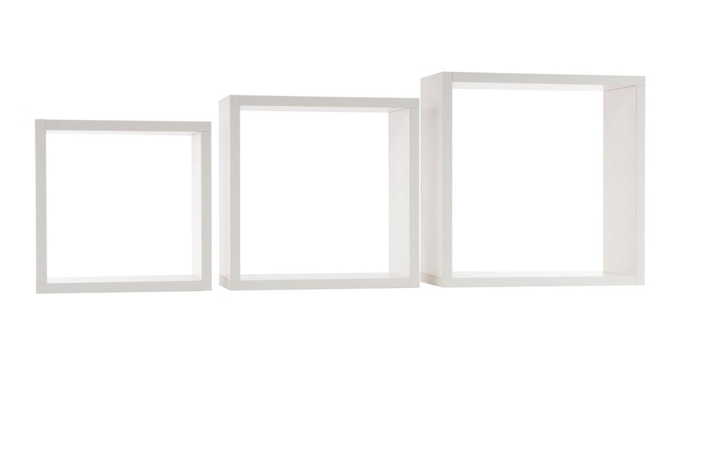 Zestaw półek kwadraty 30-35-40/17cm białe KLEJONE