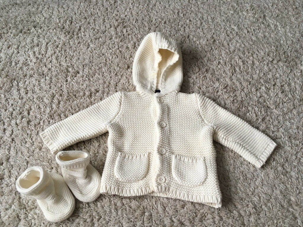 Baby GAP zestaw sweterek i buciki paputki 3-6 mies