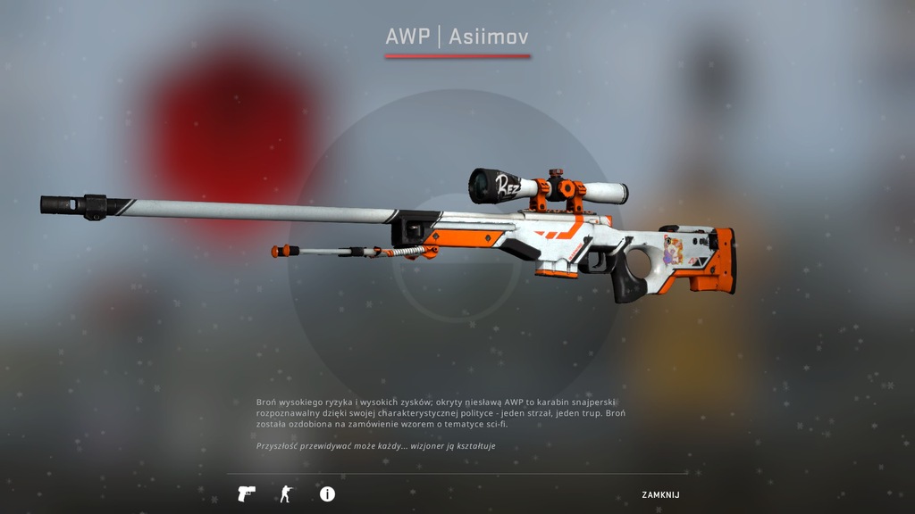 Awp Asiimov BS 1/5 csgo skin skórka