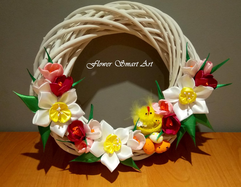 Wianek Wielkanocny 25 cm Handmade