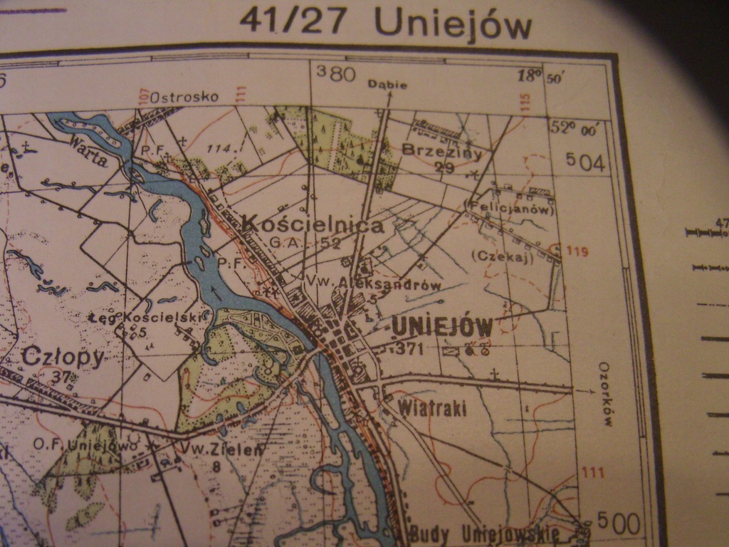 Stara mapa wojskowa UNIEJÓW i okolice