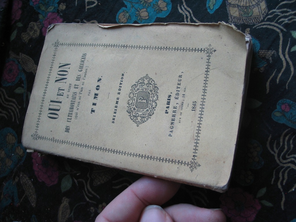 SATYRA ULTRAMONTANIZM GALLIKANIZM unikat 1845